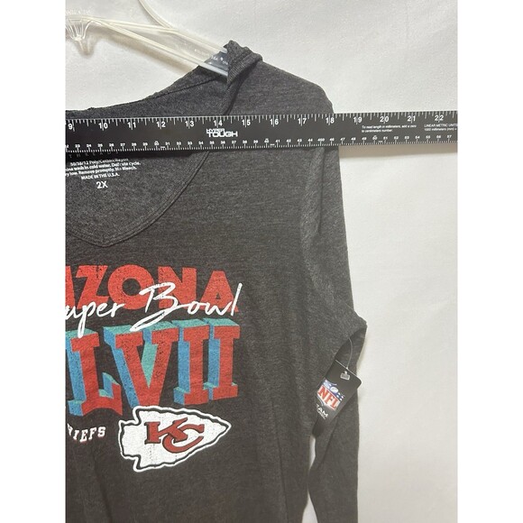 NWT Super Bowl LVII‎ Women 2XL AZ  vs Kansas City Chiefs Gray Hooded Pullover - Picture 2 of 9